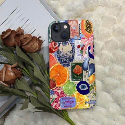 Generic Compatible with for iPhone 14,Fruit Lemon European Summer Collage Phone Case for Girl Women Boy Men,Scratch Resistant Shockproof Cover Case for iPhone 14