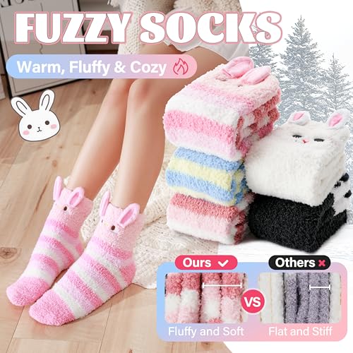 ANTSANG Women Fuzzy Socks Teen Girls Slipper Cozy Winter Fluffy Comfy and Warm Cabin Home Fleece Socks3
