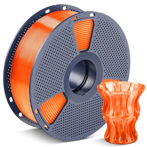 Image of SUNLU 3D Printer Filament, Neatly Wound PLA Filament 1.75 mm, Dimensional Accuracy + /- 0.02mm, Fit Most FDM 3D Printers, 1kg Spool (2.2lbs), 330 Meters, Transparent 3D Printing Filament, Clear Orange