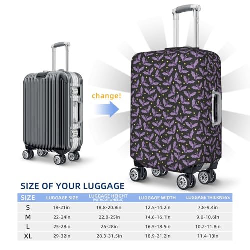 Travel Luggage Cover Protector - Bat Purple Anti-Scratch Suitcase Covers Fits 18-32 Inch Luggage2