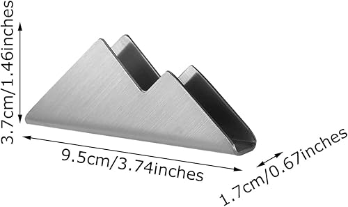 Miniatura 8 de enyuwlcm Tarjetero de metal para escritorio, soporte de tarjetas de visita de acero inoxidable para oficina, organizador de mostrador de mesa,