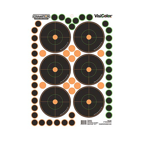 CHAMPIONTargets 46135 Adhesive Reactive 3" Bulls Eye 5pk W/150 Pastors