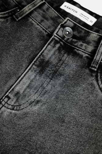 Image of SNITCH Men Jeans Casual Wear | Straight Fit Full Length Button & Zip Closure | 100% Cotton Denim Fabric Durable & Breathable for Streetwear & Daily Outings