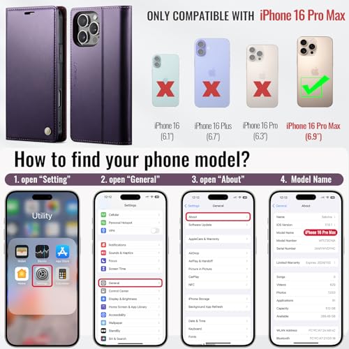 PlusnapX for iPhone 16 Pro Max 2-in-1 Detachable Wallet Case, Purple by PlusnapX - Used condition - Image 7