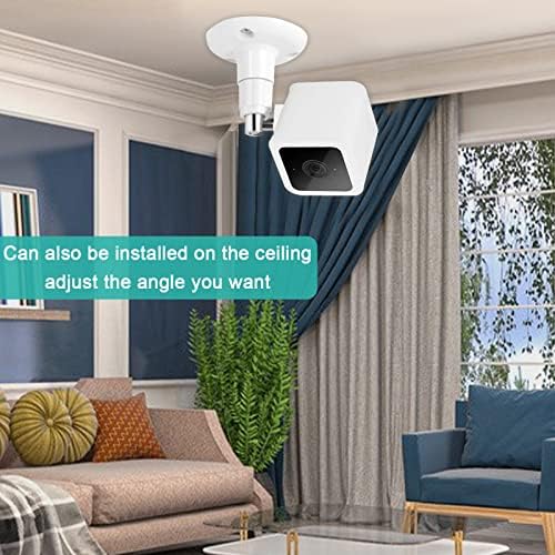Jetisva 3pcs Camera Wall Mount for 1/4" Screw Ring Stick Up Cam Indoor,360 Degree Adjustable Security Camera Mounting Bracket for Arlo Pro 4,White Outdoor Wall Mount Holder for Blink Eufy 2C Wyze