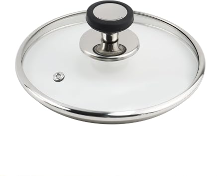 Universal Lids for Pots, Pans and Skillets, 7 Inch Pan Lid, Round Tempered Versatile Glass Pot Lids, Replacement Pan Cover for Frying, Wok, Crock Pot Lid Type-1, 1 PCSSilver