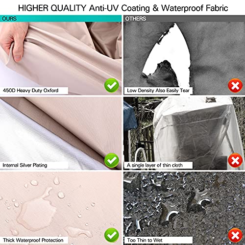 Patio Furniture Covers Extra Large Waterproof 420D Rectangular Outdoor Table and Chairs Cover with Adjustable Cord Lock Closure for Rain Snow Dust Anti-UV Windproof (106\" L x 71\" W x 35\" H)