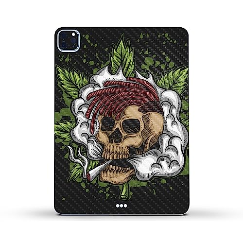 Image of MightySkins Carbon Fiber Skin Compatible with Apple iPad Pro 11 inch M2 4th Gen (2022) Full Wrap Kit - Death by Ganja | Protective Durable Textured Carbon Fiber Finish | Easy to Apply | Made in The USA