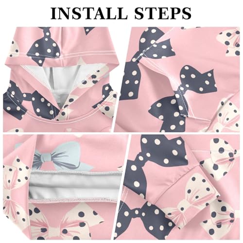 KLL Black Polka Dots on Pink Background Unisex Girls Boys Sweatshirts Sweater Crewneck Athletic Hoodie Kangaroo Pocket3