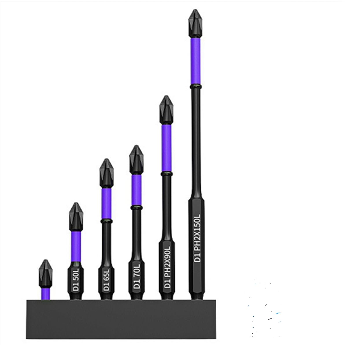 GANPUB1Pack Black Upgraded High Hardness and Strong Magnetic Bit, One Size, Phillips, Slotted, Hex, Screwdriver Bit