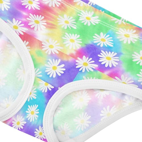 Joisal Colorful Pastel Daisy Flowers Panties Little Girl Toddler Girls Underwear Cotton Bright Undies Kids Briefs 2t4