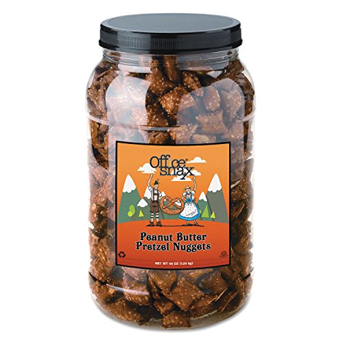 Office Snax 375 Pretzel Assortment Peanut Butter 44Oz Canister