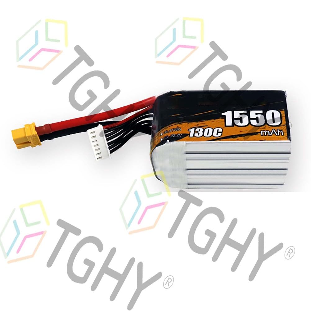 TGHY Batteria Lipo 6S 22,2 V 1550 mAh Batterie al Litio per droni 130 C per droni/Aerei Modello/Altoparlanti mobili da 37,2 W e Inferiori, Accessorio di Ricambio