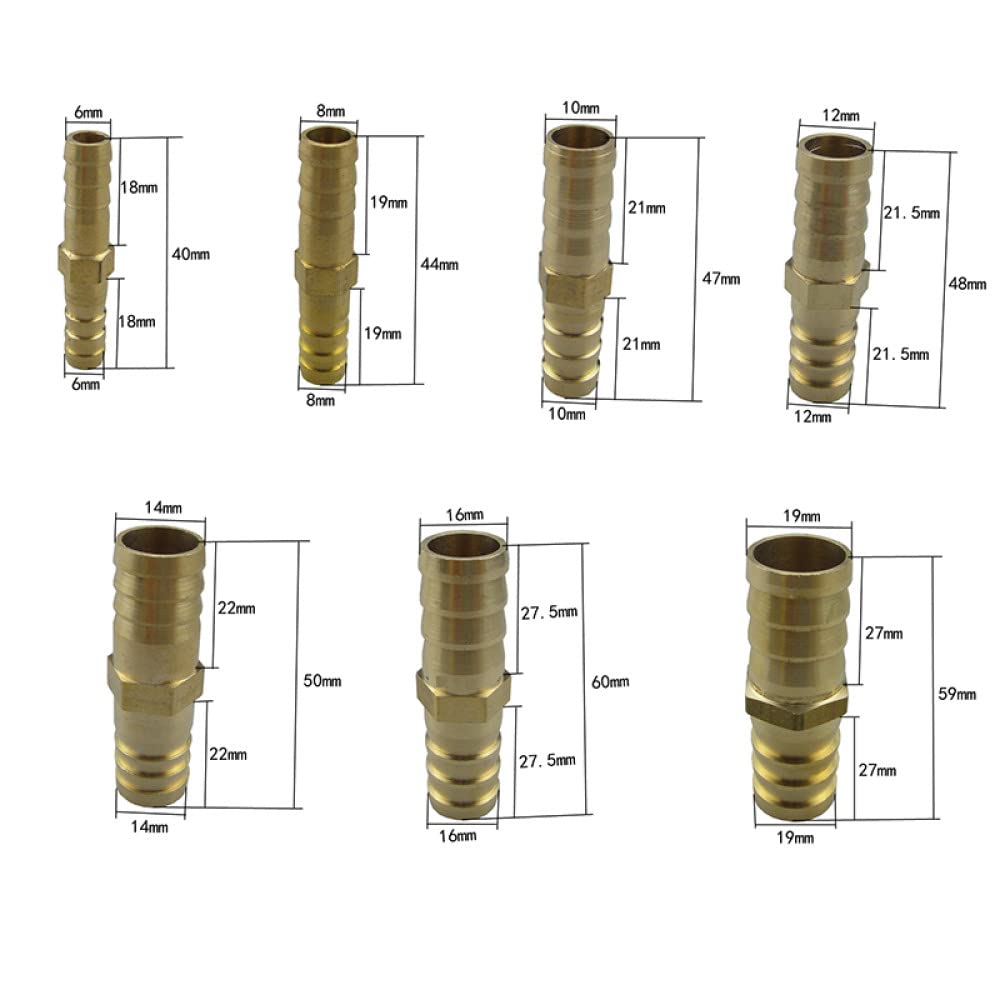 Raccord de tuyauterie, Raccord hexagonal en acier inoxydable, connecteur de tube en laiton à 3 et 4 voies, câble de tuyau coudé droit 6 8 10 12 14 16 19 mm, connecteur cannelé en cuivre, adaptateur un