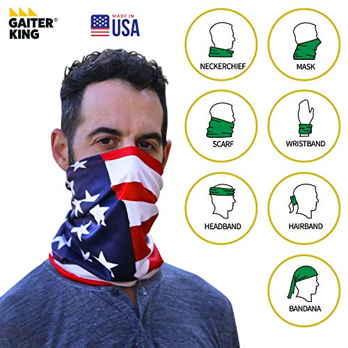 Gaiter King, 100% American Made Neck Gaiter, Men & Women's Moisture Wicking Face & Neck Mask Upf Sun Protection, Made In Usa (White) #TOP3