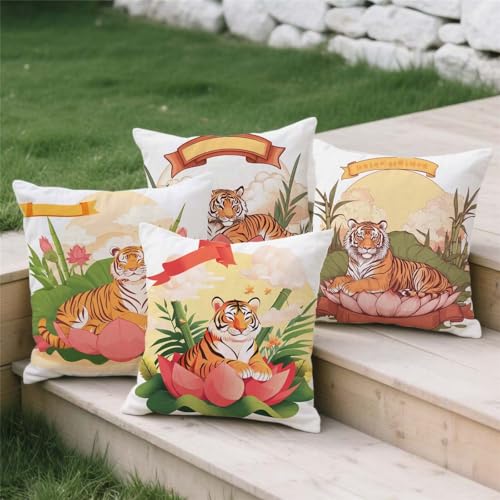 Housse coussin 45x45cm imperméable et résistante pour canapé extérieur S870 - 4