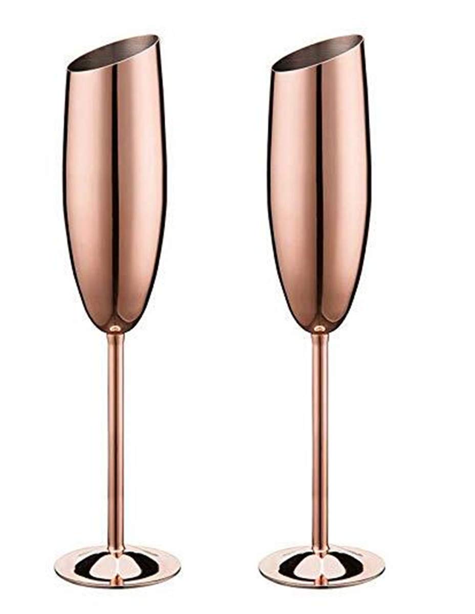 Set Da 2 Calici Da Cocktail Martini In Acciaio Inox 304 - 200ml, Infrangibili, Per Vino E Champagne, Colore Argento - 4