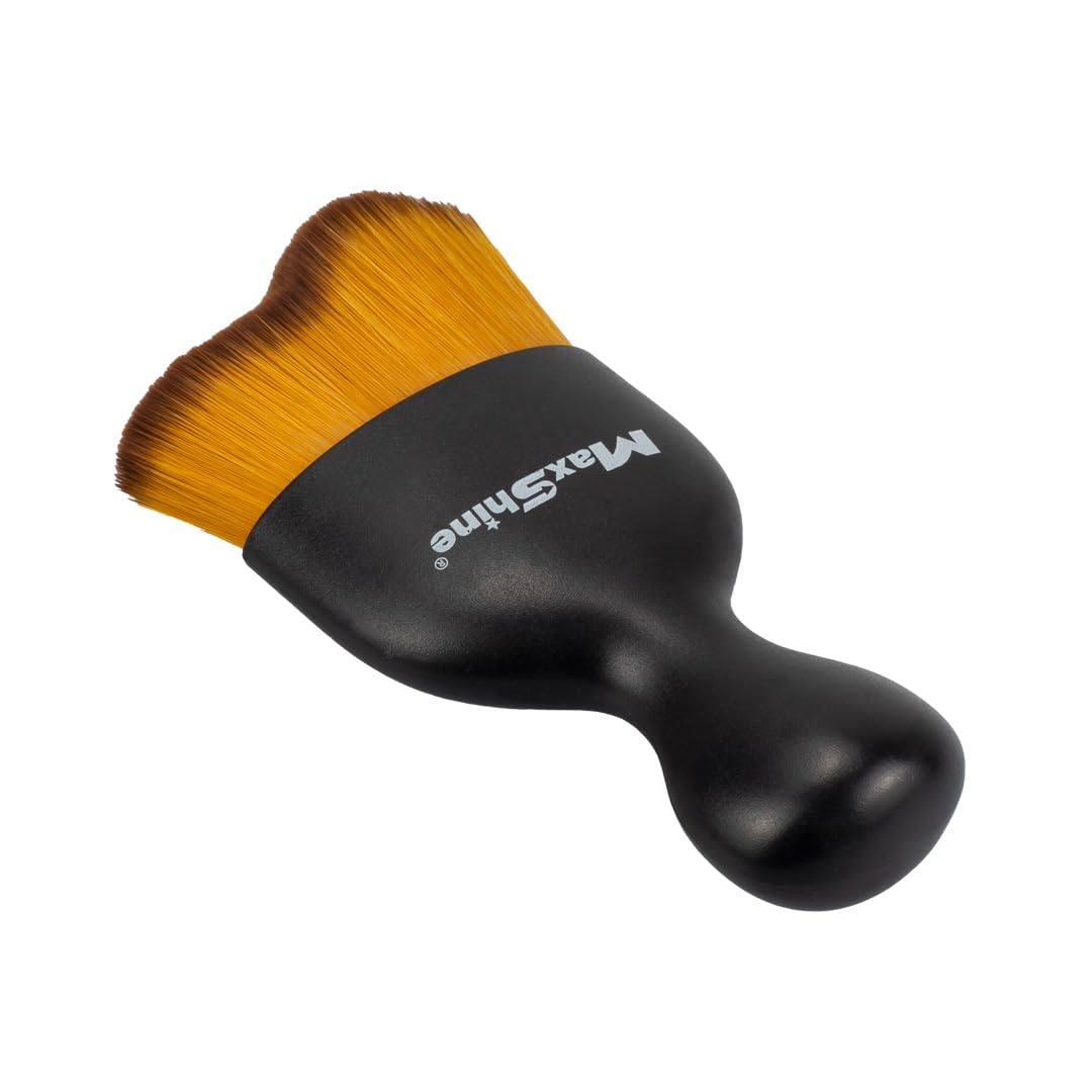 Maxshine Cepillo con mango ultra suave (pequeño) cepillo de cerdas súper suaves – Cepillos de detalles profesionales para interiores, exteriores, asientos de cuero, compartimento del motor, rueda –