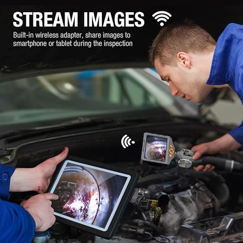 Teslong Endoskopkamera mit Licht, 6.5mm Drehbar Endoskopkamera, Endoskop 5.0 Zoll LCD-Bildschirm,...