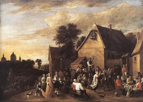 Impresión de lienzo PMEFGJDPE Kermesse fiamminga David Teniers, decoración de pared 60x90cm