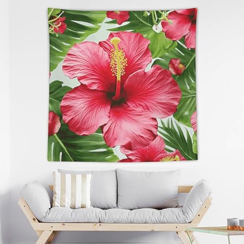 Tapisserie murale fleur d'hibiscus poster tissu esthétique