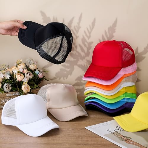 Image of 40 Pack Sublimation Blank Trucker Hat Bulk Wholesale Mesh Baseball Cap for Women Men DIY Hat Bar Party