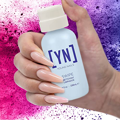 Young Nails Swipe | Prep Nail Plate By Dehydrating And Cleansing | Removes Dust, Dirt, Oils, And Contaminants Before Nail Enhancement Application | 8 Oz #TOP4