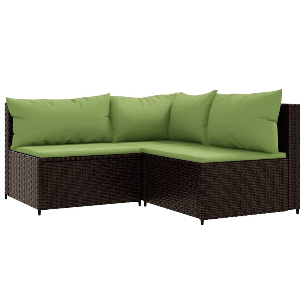 Générique Salon de Jardin 4 pcs avec Coussins Marron Résine tressée,Meubles,Mobilier de Jardin,Sièges de Jardin,Canapés de Jardin,Brun,26.7 KG,319829