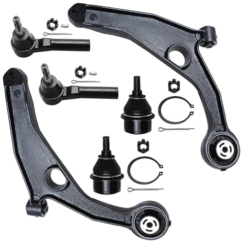 Image of Detroit Axle - Front Lower Control Arms Lower Ball Joints Outer Tie Rods Replacement for Dodge Journey Avenger Chrysler 200 Sebring - 6pc Set