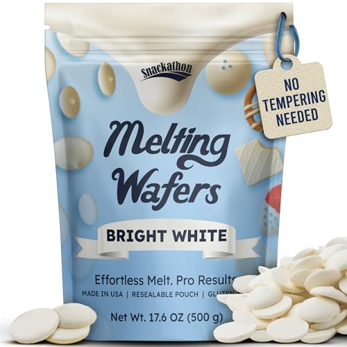 Snackathon Melting Wafers, Bright White Compound Chocolate Coating, 17.6 Oz Resealable Bulk Bag, Smooth & Creamy Candy Melts For Baking, Dipping, Molding & Decorating Desserts