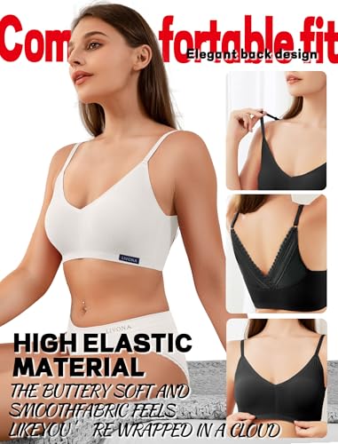 Image of Livona Lace Bralette for Women - Comfort Sports Bra Wireless Padded Bralette with Support Workout Tops Cami Crop S-XXL