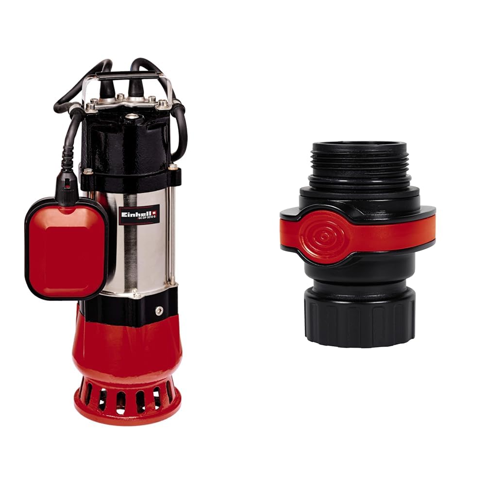 Einhell Schmutzwasserpumpe GC-DP 5010 G (500 W, 12000 l/h, max. Förderhöhe 8 m, Anschluss 42 mm, stufenlos höhenverstellbarer Schwimmerschalter, Edelstahlgehäuse, inkl. Schnellverbinder)