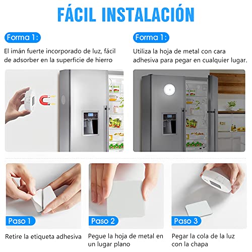 Image of 3PCS Motion Sensor Lights, USB Rechargeable LED Night Light with Magnet,Led Light for Indoors,Night Light for Lobby,Basement,Garage,Bathroom,Wardrobe,Kitchen,Stairs,Stop Light (White)
