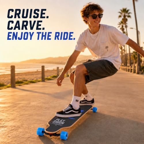 Image of Playshion 39 Inch Drop Through Longboard Skateboard for Beginners