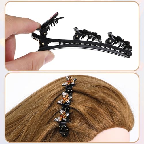 Pinzas para cabello trenzado con piedras de cristal 6 pcs miniatura 4