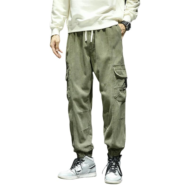 Pantalon de jogging cargo coton homme décontracté noir gris kaki