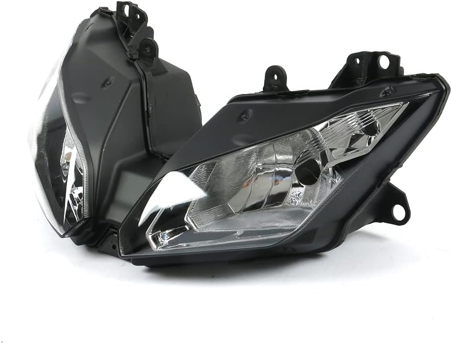 Motorcycle Headlight Headlamp Assembly Compatible for Kawasaki EX300R Ninja 300 2013 14 15 16 2017 NINJA300 Fairing Kit Headlight Headlamp Front Headlight Housing Clear