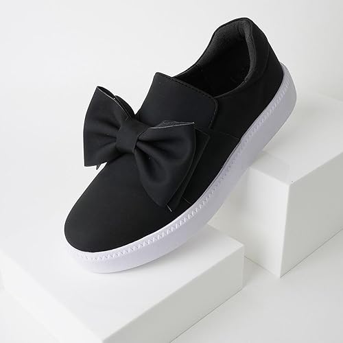 Miniatura 6 de J. Adams - Tenis de plataforma sin cordones con diseño de moño, cómodos y de punta cerrada - Wally