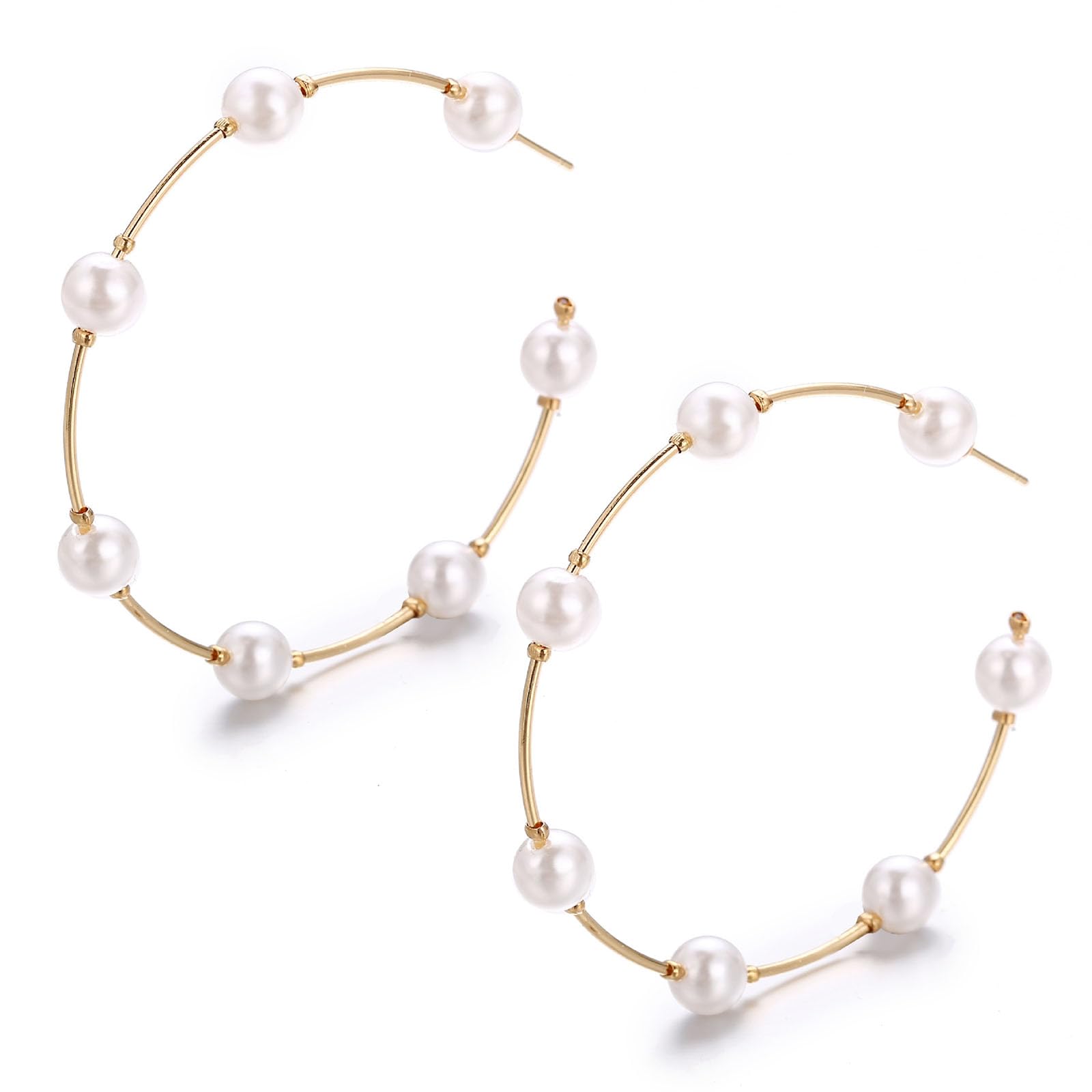 Harry And Henry Pearl Hoop Earrings Big Circle Pearls Earrings Exaggerated Large Pearl Dangle Earrings Round Loop Earrings Jewelry Gift For Women, Metal, Other (B0C9D44QVP) Amazon Price History, Amazon Price Tracker