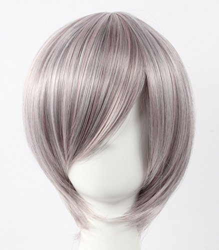 Coolsky Cosplay Wig Light Grey Wig Short Light Grey Straight Wig axis power hetalia I...