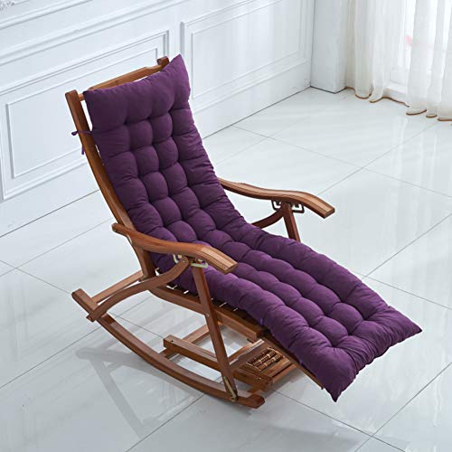 YANGYAYA Mecedora Cojín,Acolchados Espesar Silla Más Larga Almohadilla,Silla De Mimbre Plegable Asiento Reclinable Cojín(sin Sillas) Púrpura