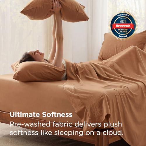 Image of Bedsure Deep Pocket King Sheet Set, 6 Piece, Prewashed Ultra-Soft, 18-inch | Extra Deep Pocket, Breathable, Secure Fit, Hotel Luxury Bedding, Dual Side Pockets, Fade Resistant, For Air Mattress