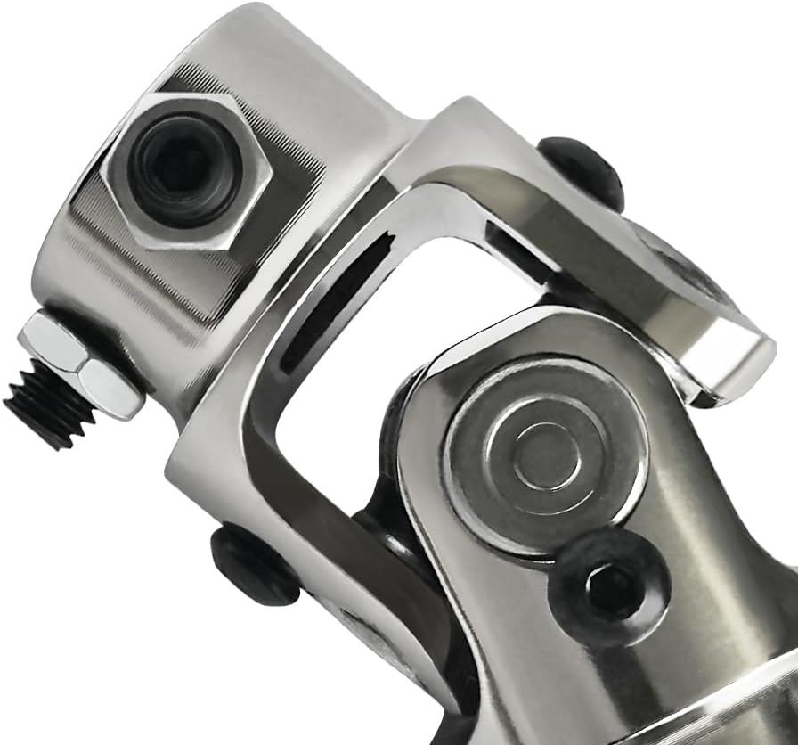 Chrome 36" Steering Shaft & 1" DD Universal Steering U Joint & 9/16"-26 Spline Universal Steering U Joint 83mm Length Chrome Steel