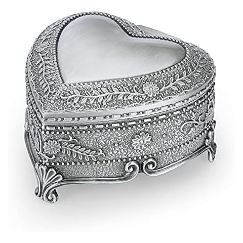 Hipiwe Vintage Heart Shape Jewelry Box Cover