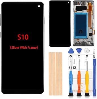 TFT LCD Digitizer Screen Touch Assembly Replacement LCD Display for Samsung Galaxy S10 G970 G970A G970F G970P G970R4 T U V W 5.8inch by BITANR Sliver Frame
