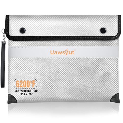 Uawsyut Fireproof Document Bag - 6200°F Heat Insulated, Small Important