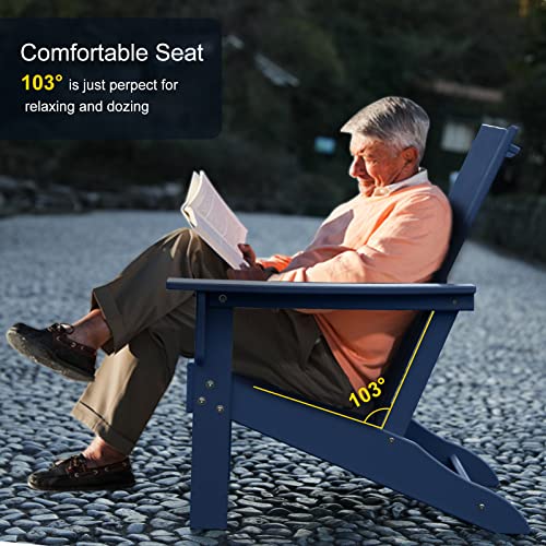 Intoboo Modern Curveback Adirondack Chair, Elegant Double Plate Design Lounge Chairs, Recycable Hdpe Chairs For Outdoor Patio Pool #TOP3