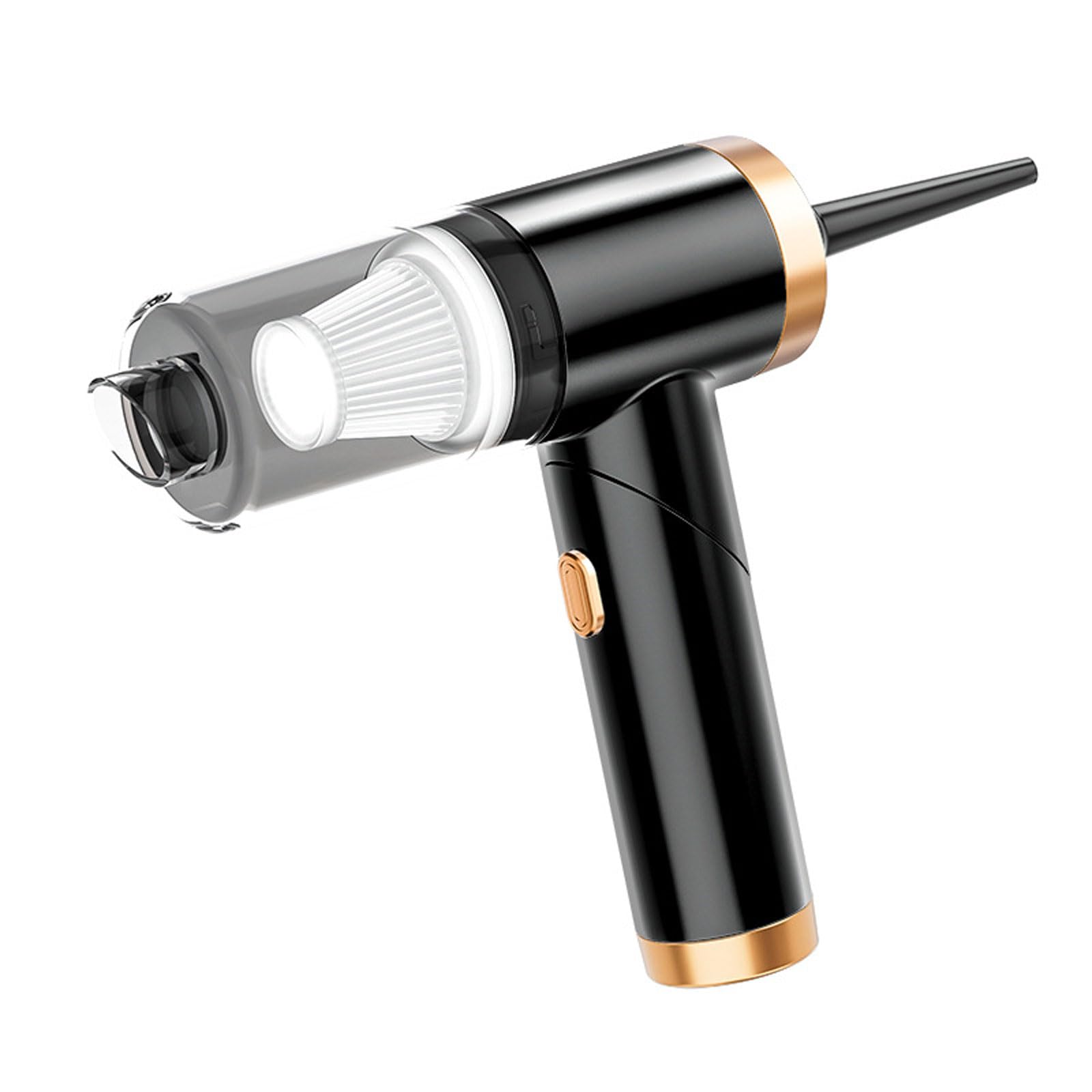 Aspiradora de Mano, Recargable por USB con batería de Gran Capacidad, Mango Plegable y Potente succión for Coche y hogar.(Black)