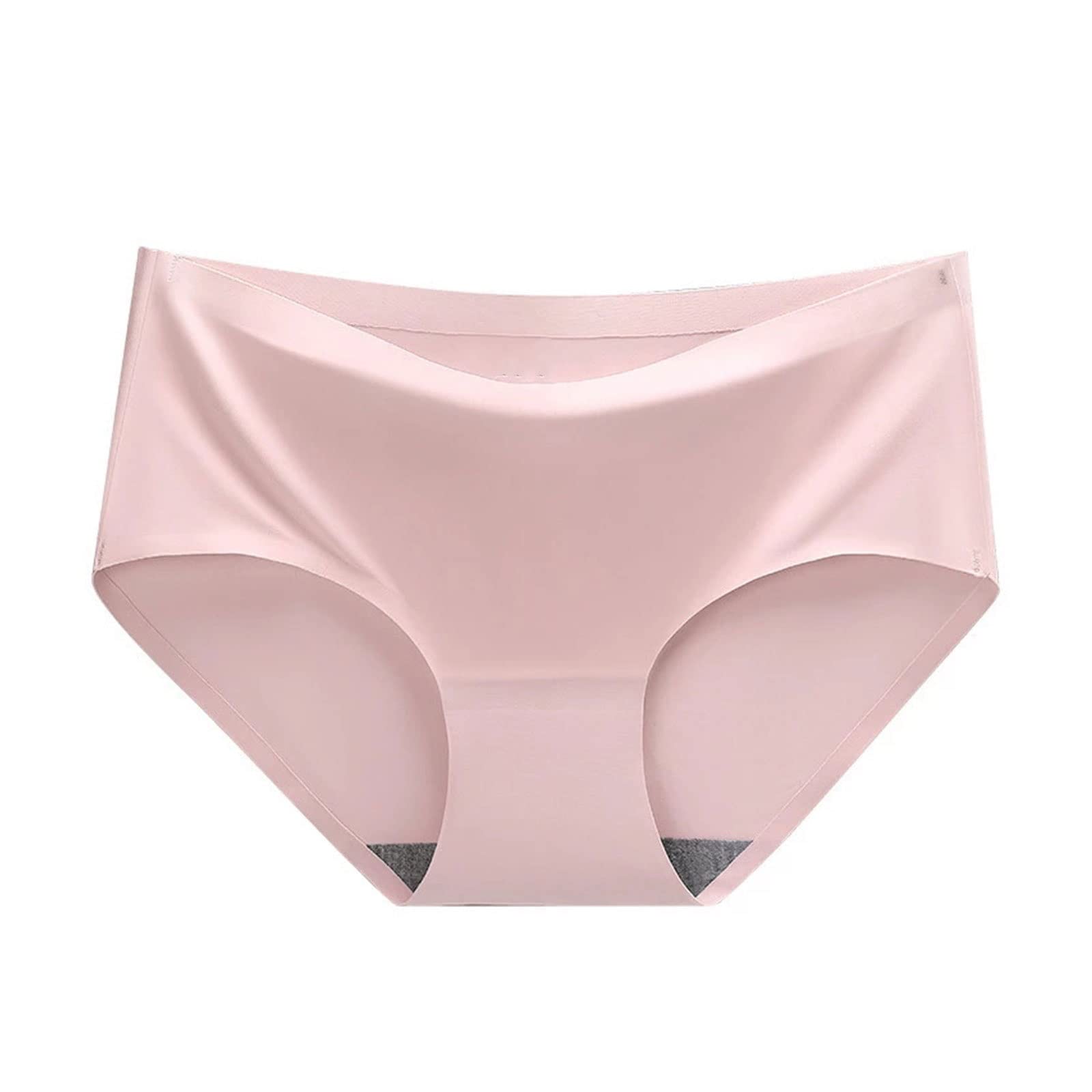 THAWR Women's Underwear Seamless Underwear Women Sports Panties Silk Satin Lingerie Skin-Friendly Briefs Female Underpants Comfort Panty (Color : Pink, Size : 1PC_XXL)