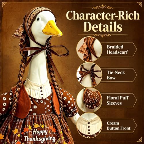Thanksgiving Gooses Outfit for 23" Goose Statues Thanksgiving Decoration - image 5